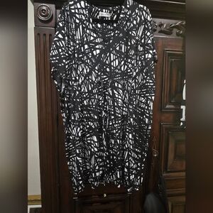 Calvin Klein Collection Black and White Midi Dress